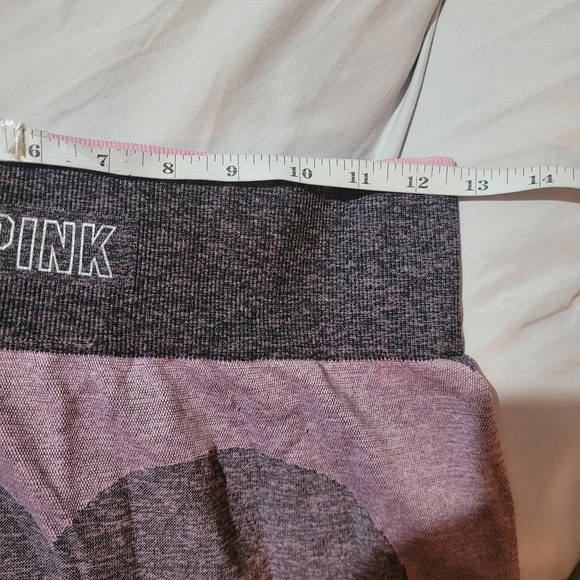 Pink Victoria's Secret Grey and Pink Seamless Workout Leggings L - Picture 5 of 5